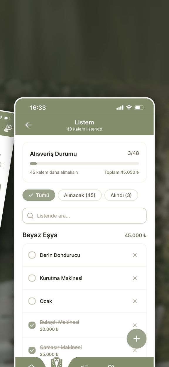 Alışveriş durumu ekranı